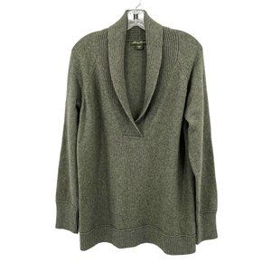 Eddie Bauer Sage Green Heathered Pullover Sweater Shawl Collar Mens XXL 2X